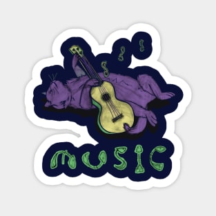 Ukulele Cat Sticker